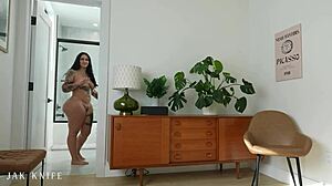 Big booty roommate swallows dick with ass and throat