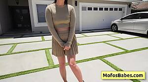 i watch sexy hot brunette angelina moon sucking huge fat dick and sliding it deep in her shaved pussy