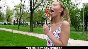 Skinny teen with braces rides big cock hard, innocence meets lust.