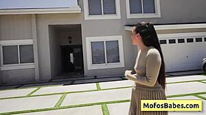 i watch sexy hot brunette angelina moon sucking huge fat dick and sliding it deep in her shaved pussy