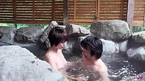 japanese geisha girls giving blowjobs during soap massages at the spa in uncensored jav