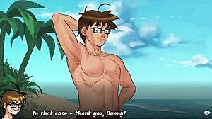 Provocative hentai quest with American brunette MILF in anal POV