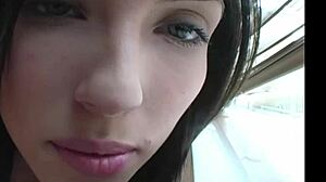 brunette teen slut gives jerk off instructions