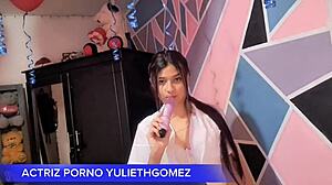 naughty girl in short dress without panties teases with ass movements in real homemade video.