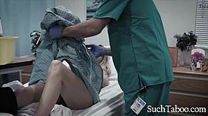 perverted doctor probes hot teen 18+ patient arya fae in uniform