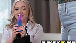 Stepmom Fucks Stepdaughter With Dildo