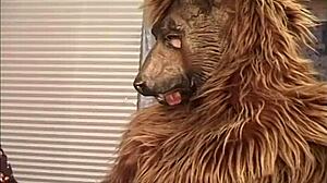 Unknown in wolf costume enters villa and takes maid