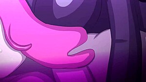 Princess Bubblegum engages in threesome with futanari, getting blowjob and cum on big tits