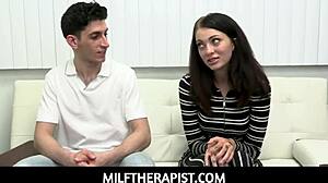 milf therapist doctor kenzie love gives therapy to stepsiblings corra cox and nick strokes
