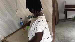 kitchen freestyle sex with sexy ebony maid 😍