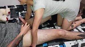 Best Friend's Wife Rides Hard In Doggystyle Christmas Fuck