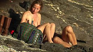 Mature Couple Fucks on Beach