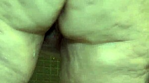 Big Juicy Fat Ass BBW Milf Showers, Flashing Huge Pussy Lips