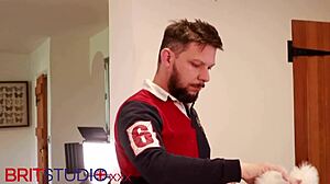 Collared British 18-year-old slammed hard over kitchen counter