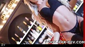 Crazy party girl teases on live webcam show