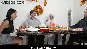 muslimtabu - thanksgiving dinner with hijab girlfriend nadia white 😋
