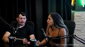 Bia Hot sizzles in preliminares podcast with Casal Kaliente, part 1 on Sheer Red.