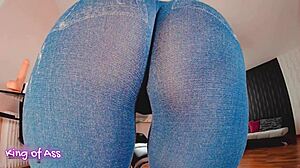 unleash the beast in reverse cowgirl dildo ride, spreading and teasing with ripped clothes