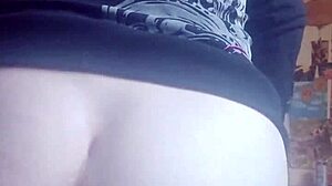 Before she fucks herself, she has to feel her ass and tits