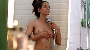 post shower romantic sex with sweet teen gf mickey moor, licking her pussy