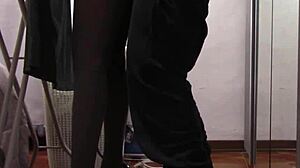 Latina Milf with Beautiful Legs Gets Touched and Fucked in Pantyhose