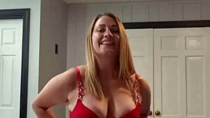 i watch my wife strip to music teasing her big tits