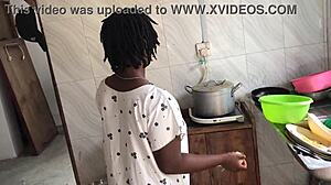 kitchen freestyle sex with sexy ebony maid 😍