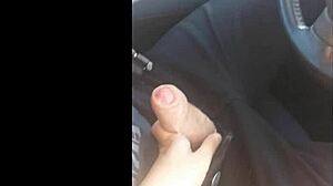 hot babe gives handjob in moving car
