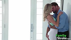 Teen Silently Sucks Step Daddy's Cock in Provocative Scene