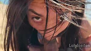 She Swallows Cum Outdoors In Public Oral Scene With Natural Tits And Deepthroat Facial