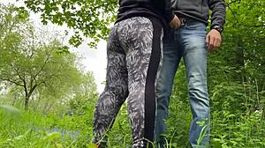 I felt my mother-in-law's camel toe in those tight leggings while she jerked me off