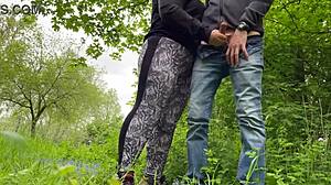 I felt my mother-in-law's camel toe in those tight leggings while she jerked me off