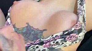 brunette with big natural tits engages in bisexual group party with dirty talk and lesbian action