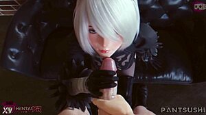 Can 2B Handle This Monster Cock Deepthroat POV?