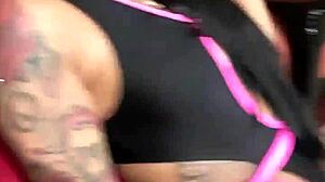 Khatarine Madri and Barbara Alves twerk and cum with big cocks