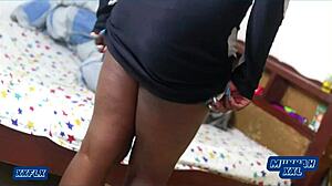 Hot College Ebony Teen Came By After Class For Cumshot Creampie