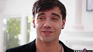 young guy enjoys group fun with five blonde milfs