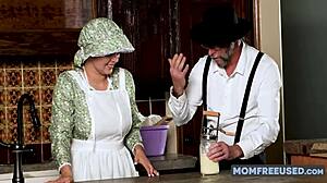 Curvy Amish girl Jessie Rogers offers her fat body for intense fucking with toys