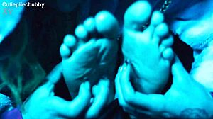 Tickle my feet and pussy with your friend