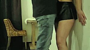 Belgian couple engages in soft sm anal sex with toys, spanking, and choking.