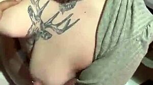 Beautiful latina goddess with tattoo begs for sloppy attention in mouth