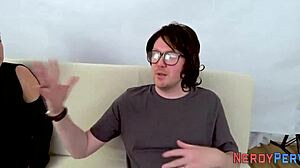 british newbie tricked into blowjob and facial.