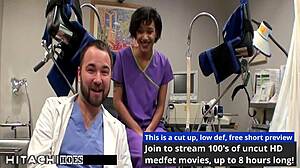 freshman jackie banes submits to nurse for mandatory anal fingering and hitachi vibrator gaping, but why the hospital humiliation twist?