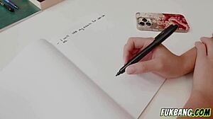 Student learns anal from teacher at home