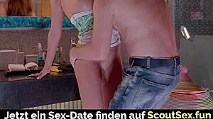 german brunette milf with big natural tits enjoys steamy shower sex