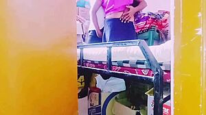 Desi housewife fucks store keeper with dirty talk in Telugu, so intense and unfortunate!