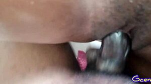 Close-up pussy fucking and detailed creampie