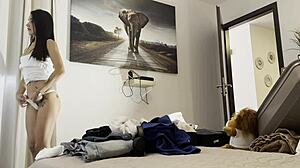 Two Horny Cheerleaders Challenge Big Cock Guy To Cum With Dice Game Double Handjob