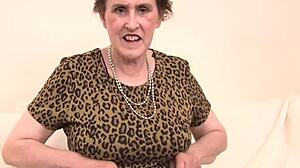 british amateur granny in lingerie tries out a new relaxing accessory.