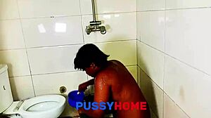 I passionately fucked her from the bathroom to the bed, bending her over in doggystyle